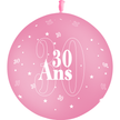 1 Ballon Latex 3' 30 Ans Rose - PMS