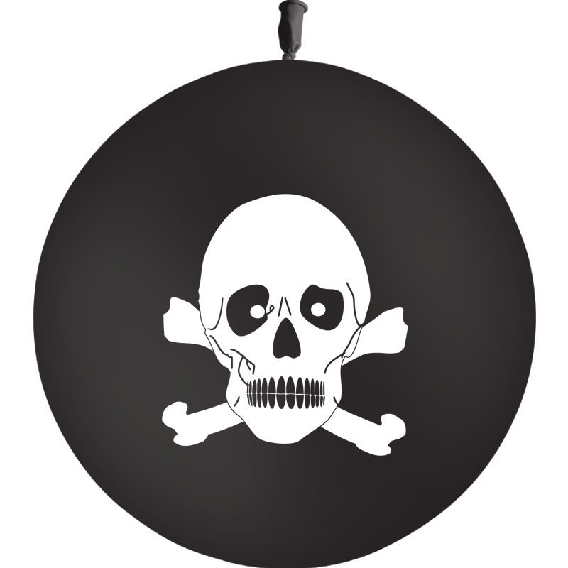 Ballon Latex 3' Pirate Tête De Mort - PMS