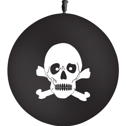 Ballon Latex 3' Pirate Tête De Mort - PMS