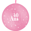 1 Ballon Latex 3' 40 Ans Rose - PMS