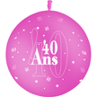 1 Ballon Latex 3' 40 Ans Fuchsia - PMS