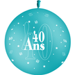 1 Ballon Latex 3' 40 Ans Turquoise - PMS