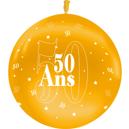 1 Ballon Latex 50 Ans Métal Or - PMS