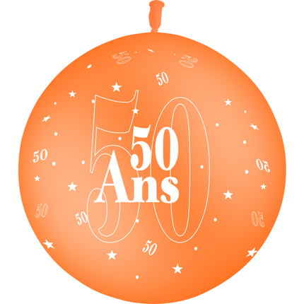 1 Ballon Latex 50 Ans Orange - PMS