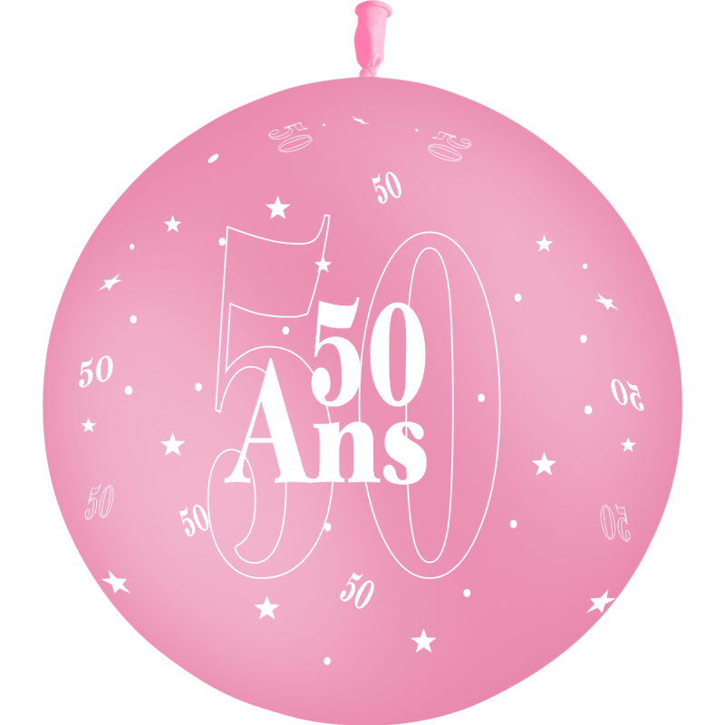 1 Ballon Latex 50 Ans Rose - PMS