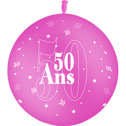 1 Ballon Latex 50 Ans Fuchsia - PMS