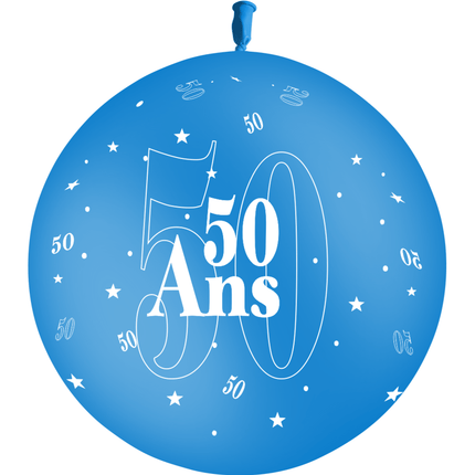 1 Ballon Latex 50 Ans Bleu Roi - PMS