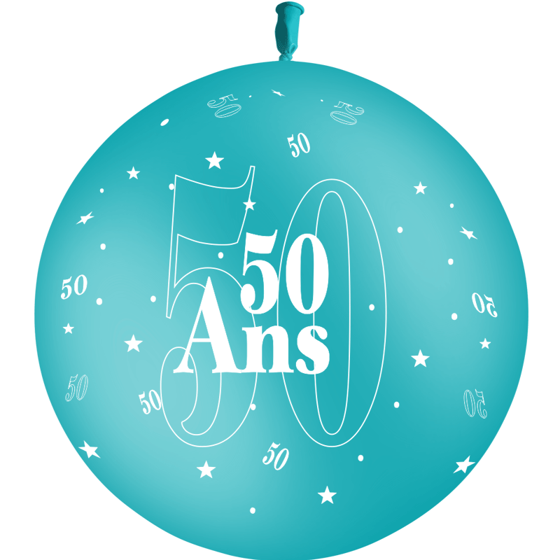 1 Ballon Latex 50 Ans Turquoise - PMS