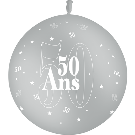 1 Ballon Latex 50 Ans Gris - PMS