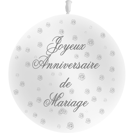 1 Ballon Latex Anniversaire De Mariage Blanc - PMS