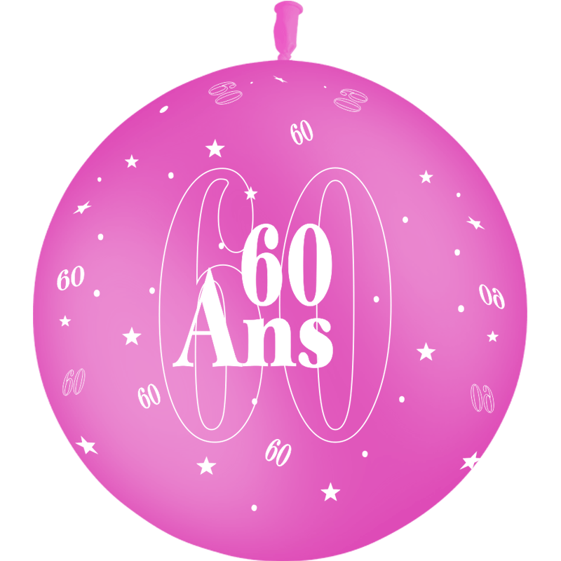 1 Ballon Latex 60 Ans Fuchsia - PMS