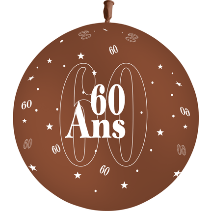 1 Ballon Latex 60 Ans Chocolat - PMS