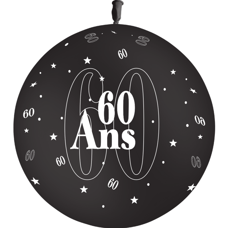 1 Ballon Latex 60 Ans Noir - PMS