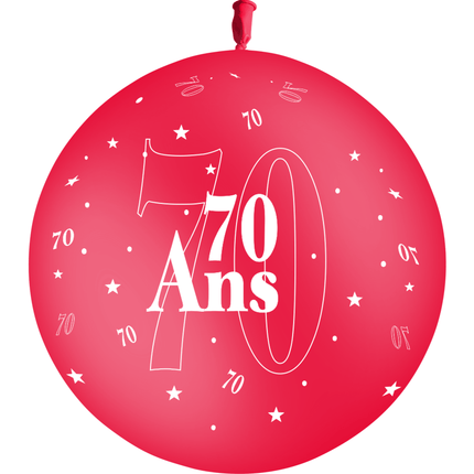 1 Ballon Latex 70 Ans Rouge - PMS