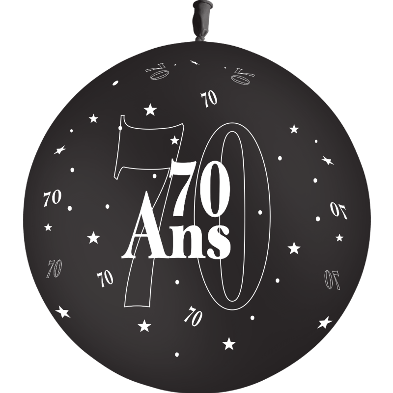 1 Ballon Latex 70 Ans Noir - PMS