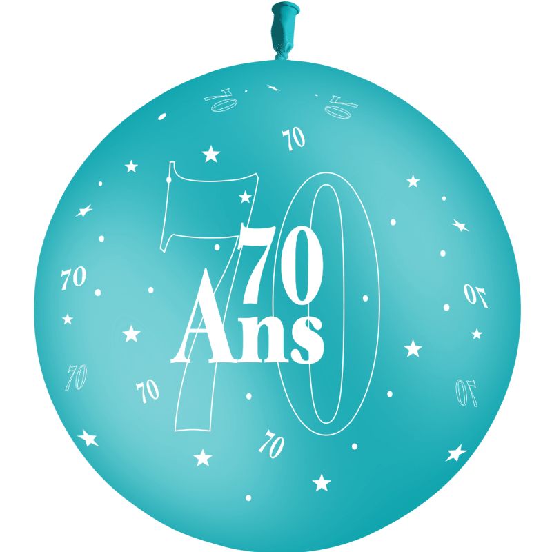 1 Ballon Latex 70 Ans Turquoise - PMS