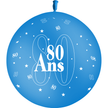 1 Ballon Latex 80 Ans Bleu Roi - PMS