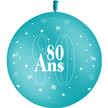 1 Ballon Latex 80 Ans Turquoise - PMS