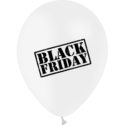 10 Ballons Latex HG95 Black Friday Blanc - PMS