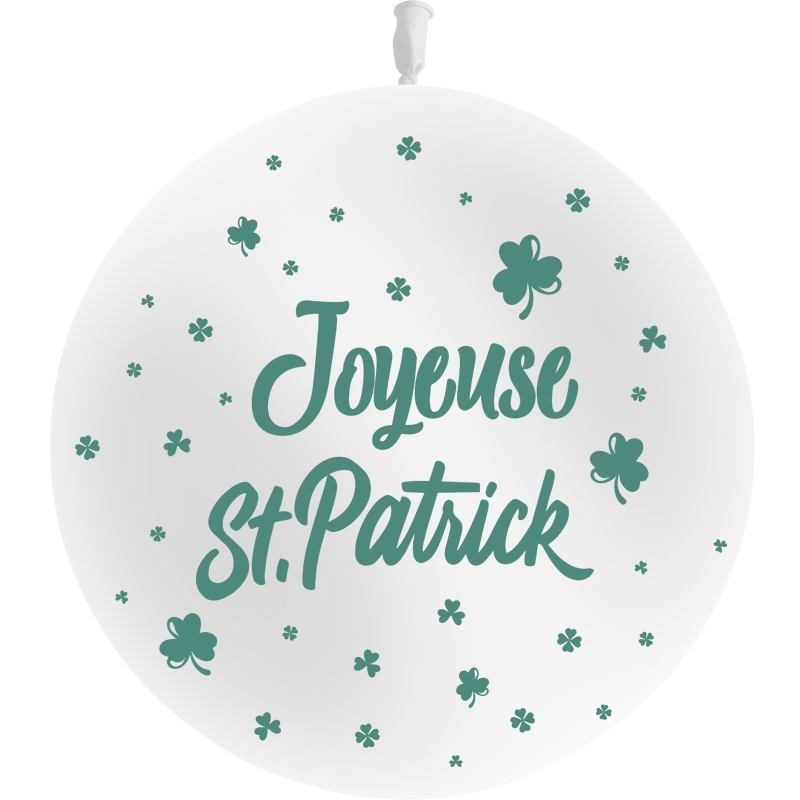 Ballon 2' Joyeuse St-Patrick Blanc - PMS