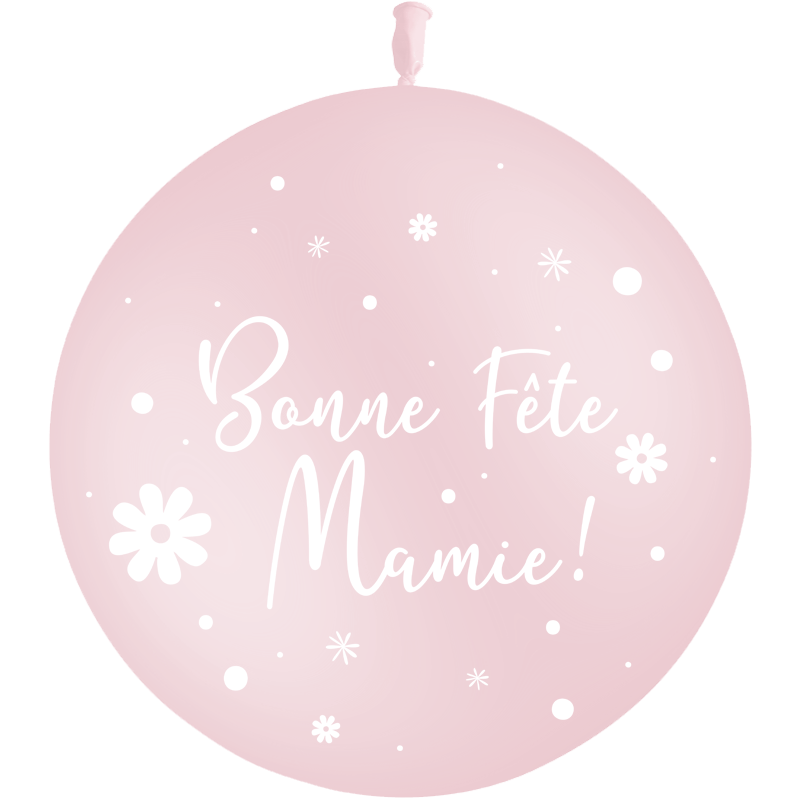 1 Ballon Latex 3' Bonnes Fête Mamie Pastel Matte Rose - PMS