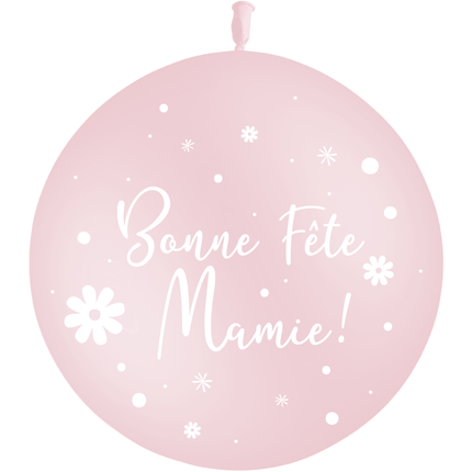 Ballon 2' Bonne Fête Mamie Fleurs Pastel Matte Rose - PMS