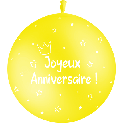 Ballon 2' Anniversaire Kids Jaune - PMS