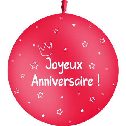 Ballon 2' Anniversaire Kids Rouge - PMS