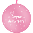 1 Ballon Latex 3' Anniversaire Kids Rose - PMS