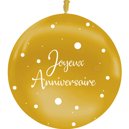 Ballon 2' Anniversaire Confetti Or - PMS