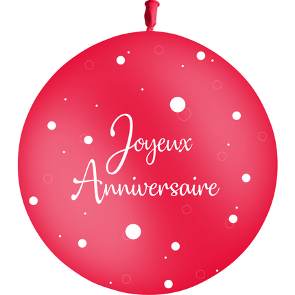 Ballon 2' Anniversaire Confetti Rouge - PMS