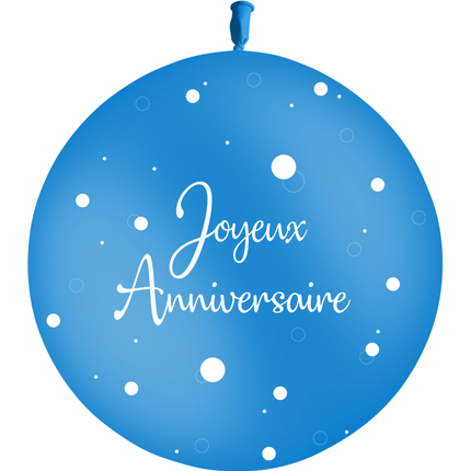 Ballon 2' Anniversaire Confetti Bleu Roi - PMS