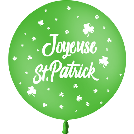 1 Ballon Latex 3' Joyeuse Saint Patrick Vert Hélium - PMS