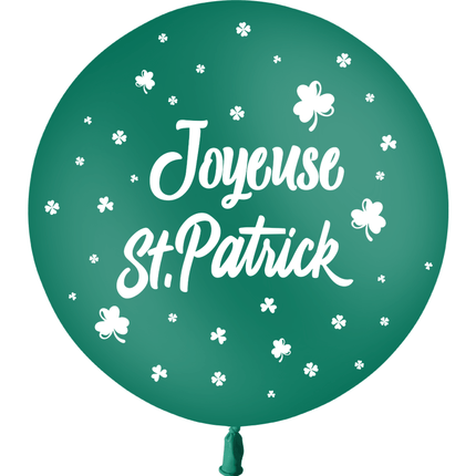 1 Ballon Latex 3' Joyeuse Saint Patrick Vert Forêt Hélium - PMS