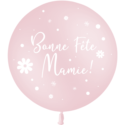 1 Ballon Latex 3' Bonnes Fête Mamie Pastel Matte Rose Hélium - PMS