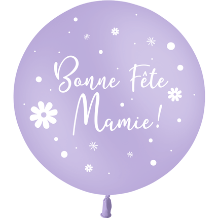 1 Ballon Latex 3' Bonnes Fête Mamie Pastel Matte Lavande Hélium - PMS