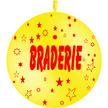 1 Ballon Latex Braderie Jaune Citron & Rouge - PMS