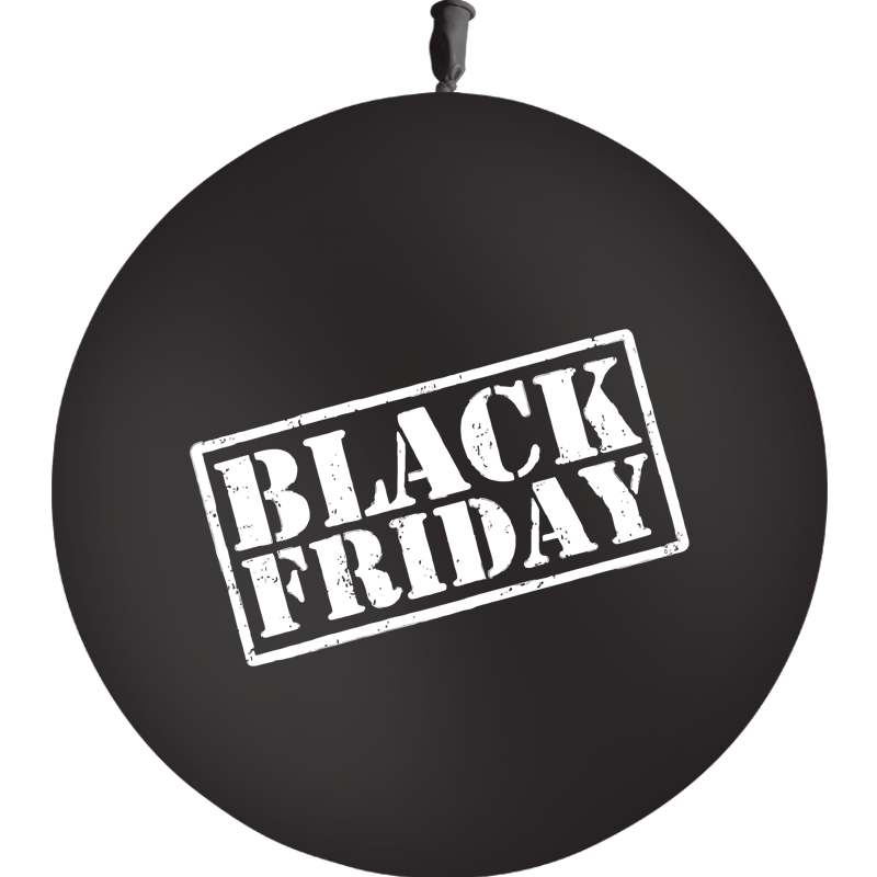 1 Ballon Latex Black Friday Noir & Blanc - PMS