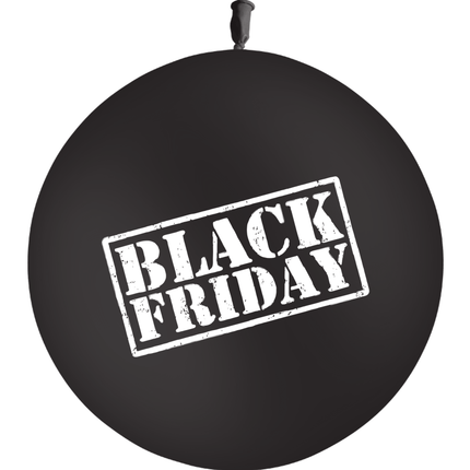 1 Ballon Latex Black Friday Noir & Blanc - PMS