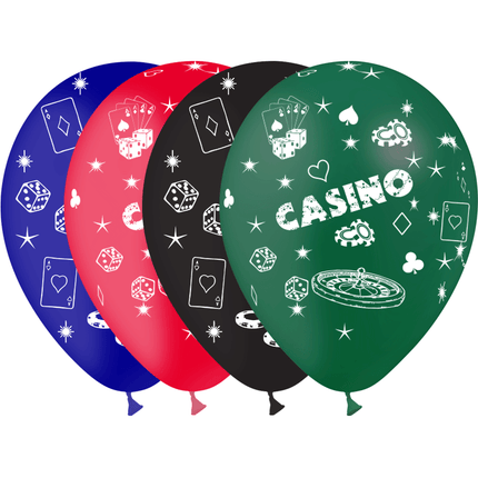 25 Ballons Latex HG95 Casino Assortis - PMS