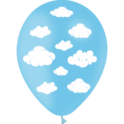 25 Ballons Latex HG95 Nuages Bleu Clair - PMS