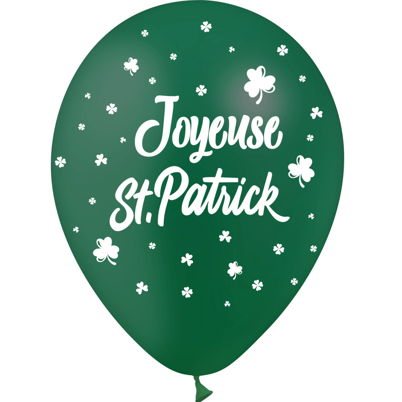 8 Ballons Latex 30cm Joyeuse St-Patrick Vert Forêt - PMS