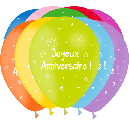 8 Ballons Latex 30cm Anniversaire Kids - PMS