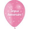 8 Ballons Latex 30cm Anniversaire Kids Rose - PMS