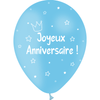 8 Ballons Latex 30cm Anniversaire Kids Bleu Ciel - PMS