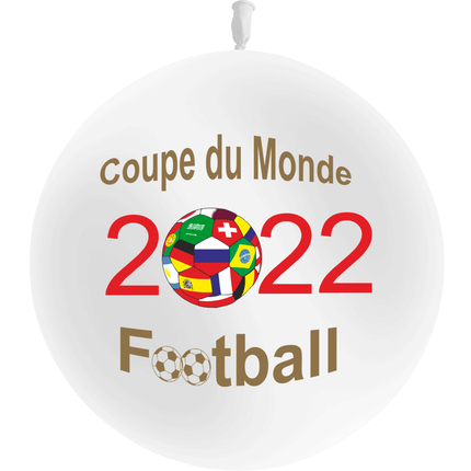1 Ballon Latex HG3' Quadri Coupe du Monde de Foot 2022 - PMS